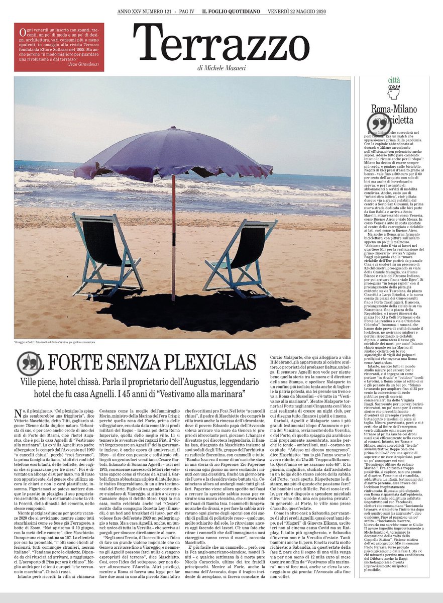 Oggi Terrazzo  dedicato a Forte dei marmi con una foto che Enrico Vanzina ci ha regalato <a href="/ilfoglio_it/">Il Foglio</a>