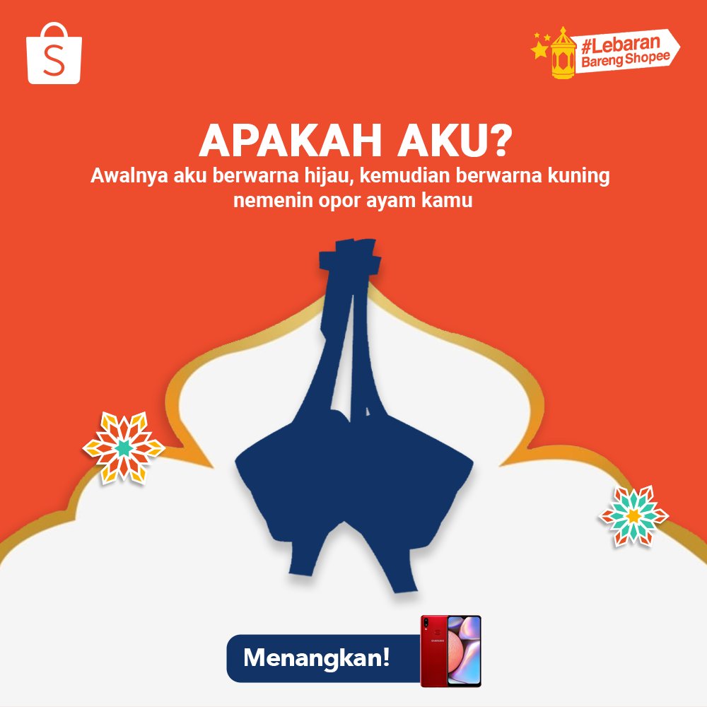 ShopeeID's tweet photo. Yuhuu~ #LebaranBarengShopee day-5 nih! Hari ini kita mau giveaway Samsung A10s! Caranya:

1. FOLLOW @shopeeid
2. RT &amp; LIKE tweet ini
3. REPLY jawaban kamu &amp; pakai #LebaranBarengShopee SEBANYAK-BANYAKNYA

Pemenang dipilih ACAK. Periode sampai 25 Mei '20.
#ShopeeID #ShopeeDariRumah https://t.co/OUlhOzU9IT