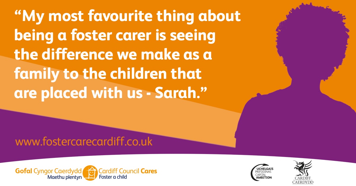 cardiffcouncil's tweet photo. Sarah has shared her favourite thing about fostering for #FosterCareFortnight. Could you offer a secure home to a local child in need? Our rewards &amp; benefits support you to shine in this rewarding role.

Find out more: https://t.co/5wTpolKbDv #FCF2020 #ThisIsFostering https://t.co/DSKUWWVKX3