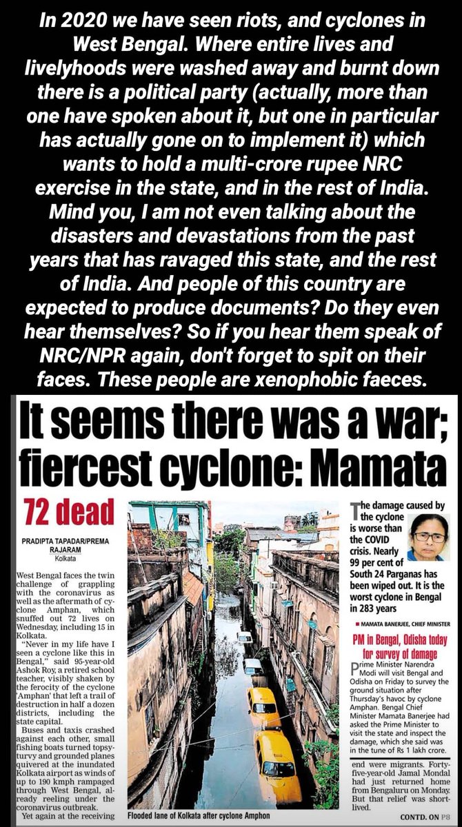 ak_ash1's tweet photo. #AmphanAftermath #PoliticsToday #NRC #NPR #Document #Kagaz https://t.co/JHm42NAcIz