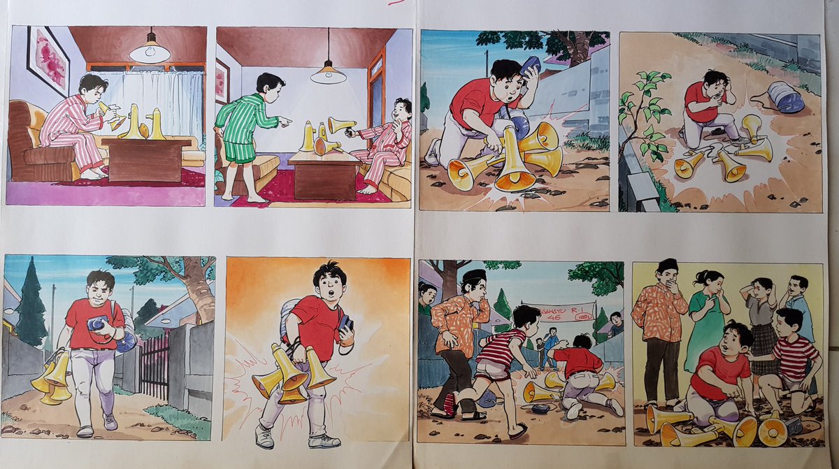 Selain 'Oki Nirmala' saya menggambar serial 'Paman Kikuk' di majalah BOBO untuk periode yg sama.1985-1995.
Original artworknya ada juga.Kali ada yg mau mengoleksi ?
DM saja..
.