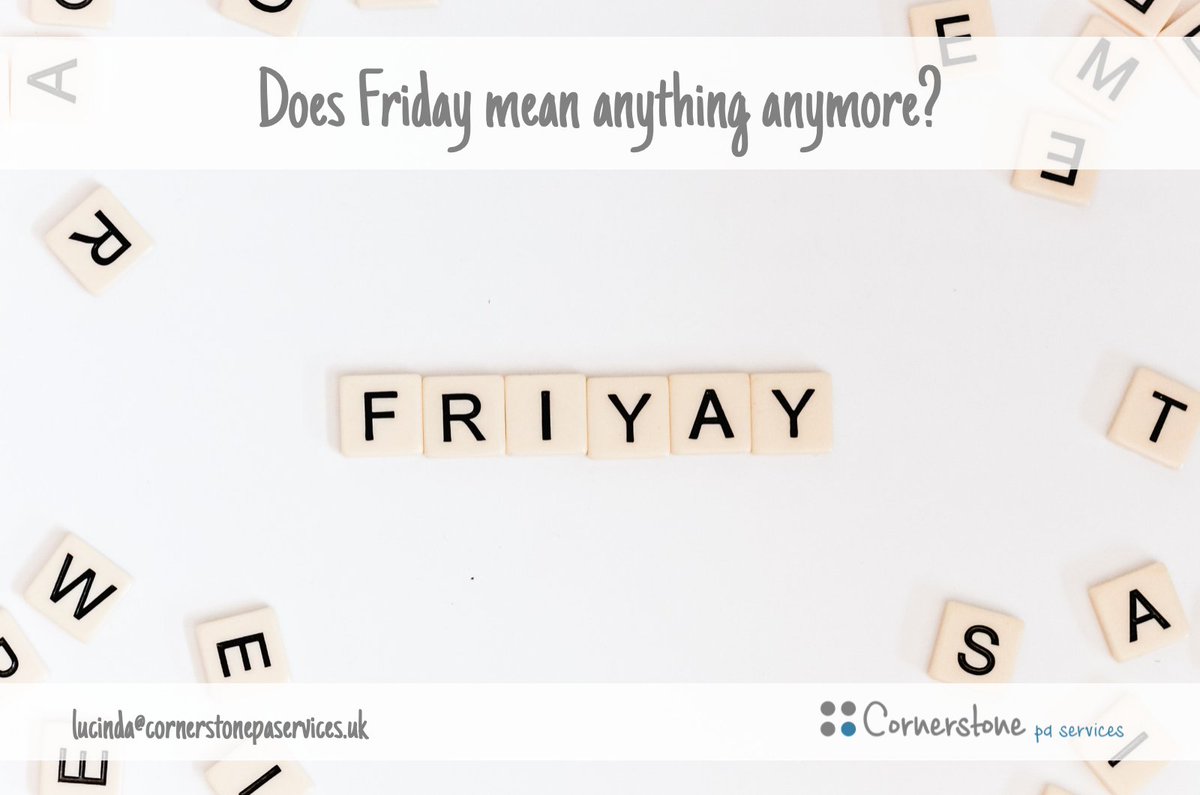 Does Friday mean anything anymore?
Are you working from home when you didn't before?
Does Friday mean your stop work for the weekend? Or do you work any day?
Take a break!

#Friday #WeekendWisdom #pause #TakeABreak #freelancepa #SmallBusinessSupport #admin #outsource #TEAMMint