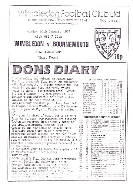 Wimbledon FC Progs tweet media