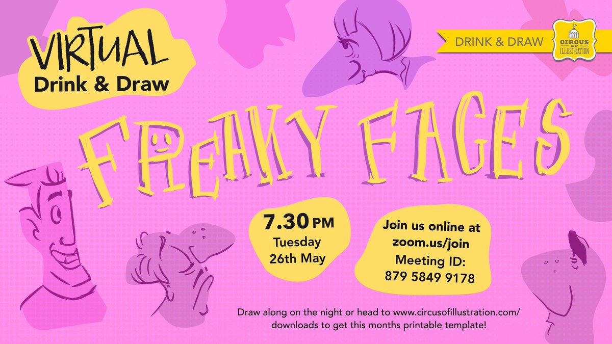 Just browsing through our photos from Freaky Faces Drink &amp; Draw 2016!
VIRTUAL Drink &amp; Draw is on Tuesday 26th May, we’ll be revisiting this awesome drawing activity. 

✏️ Draw some blobs and turn them into faces
✏️  join in the Zoom chat or post your pic online for us to share
