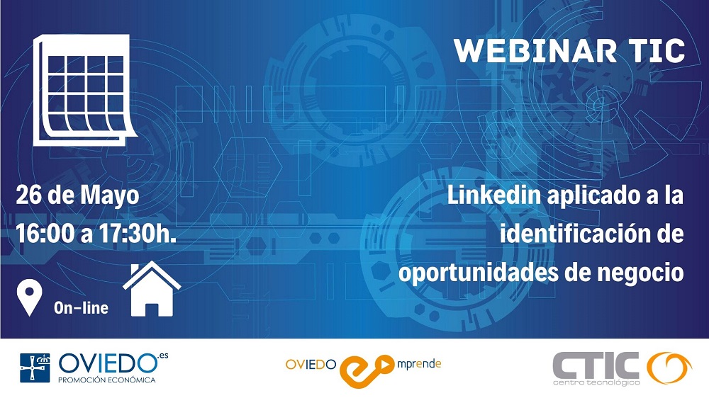 OviedoEmprende's tweet photo. 📢Toma nota e inscríbete: 
🗓️26 Mayo, 16:00 horas
Webinar TIC: LinkedIn aplicado a la identificación de oportunidades de negocio 
¡No te lo pierdas! Puedes obtener mucho rendimiento de esta red
https://t.co/zd3vAEscDn
#OVDEmprende @aytoviedo + @fundacionctic https://t.co/Kc8zcEVbzd