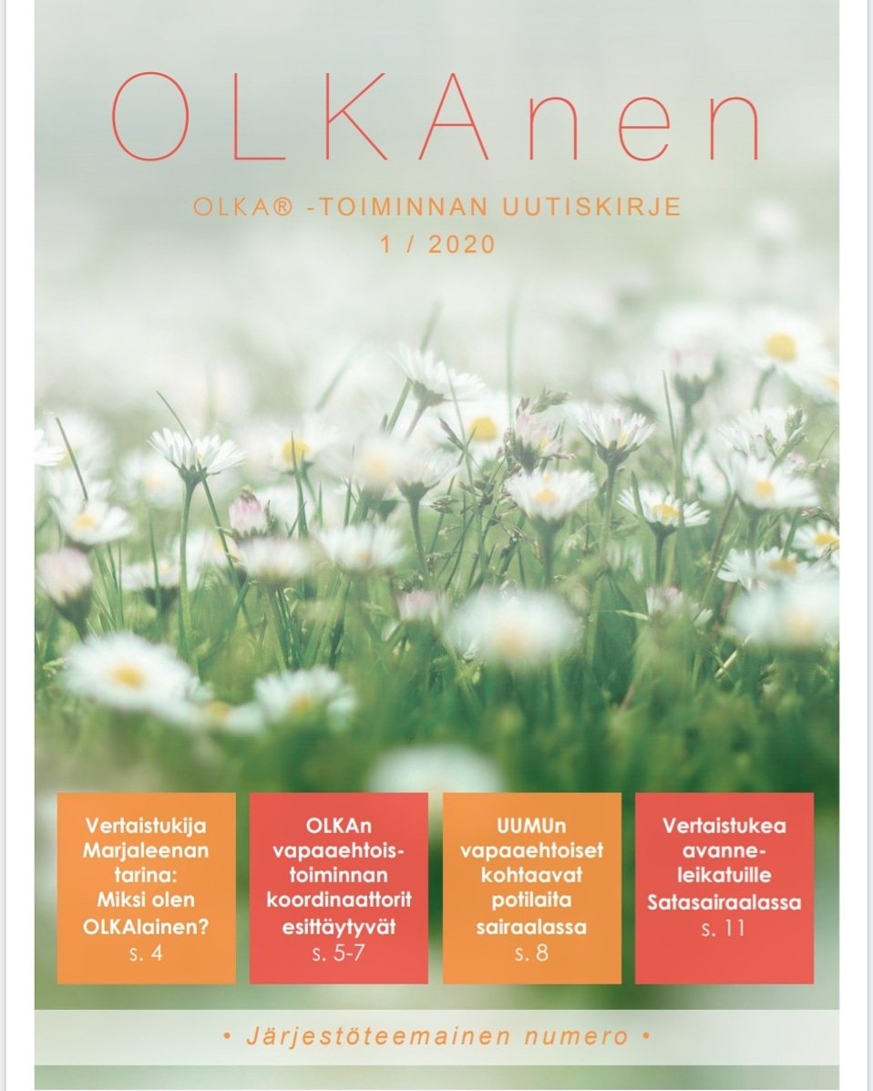 Vuoden ensimmäisestä OLKAsesta voit lukea mm. järjestöjen OLKA-yhteistyöstä ja vertaistukijan ja opiskelijan kokemuksista OLKA-toiminnassa. Mukavia lukuhetkiä! 🌼 hus.fi/potilaalle/pot…