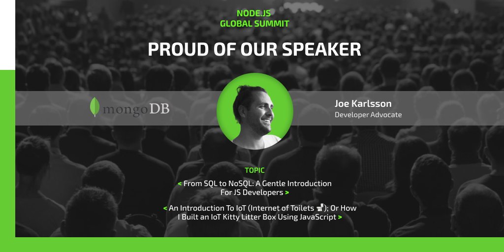 GeekleOfficial's tweet photo. We are proud to announce that @JoeKarlsson1 will be our speaker at Node.js Global Summit 2020!
https://t.co/IiIAtuID2x
#nodeGS #JS #node #geekle https://t.co/fTsarSmFgm