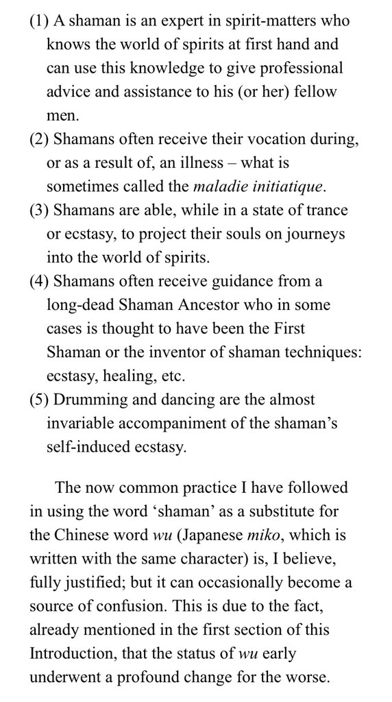 Some bg on what is “shamanism” in the Chinese context (wu) Later their role grew less as it was taken over by “learned” people and they became relegated to superstitions