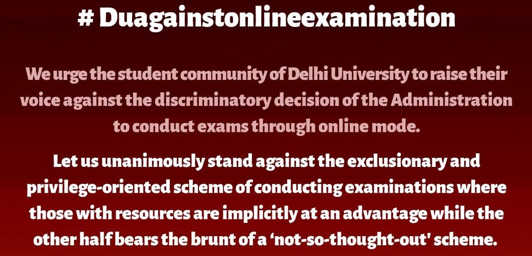 Nishaba67573317's tweet photo. #DUAgainstOnlineExams #Duagainstonlineexamination 
#unitedwestanddividewefall https://t.co/htBqZbXpiV
