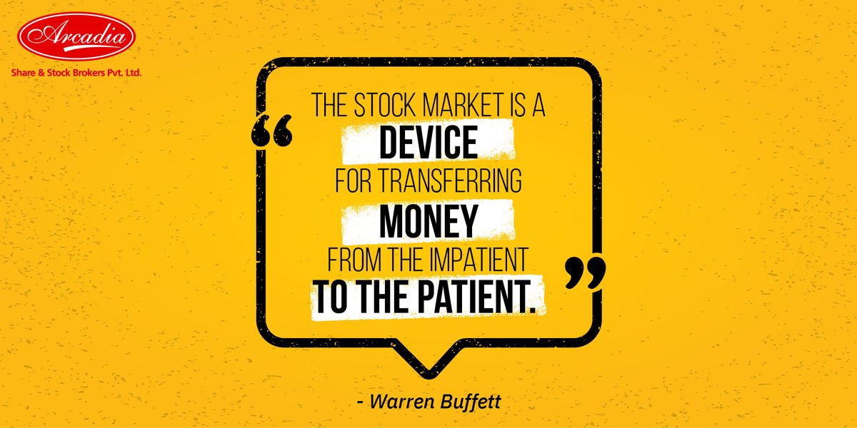 ArcadiaStock's tweet photo. Patience plays a vital role while investing!
Click here to register with us - https://t.co/28xeq00aWC

#Arcadia #Trading #Investments #savings #MarketMasters #investmentquotes #Zerobrokerage #FridayMotivation #Markets #Quotes #Money #WarrenBuffett https://t.co/LYFZ4v2BQo