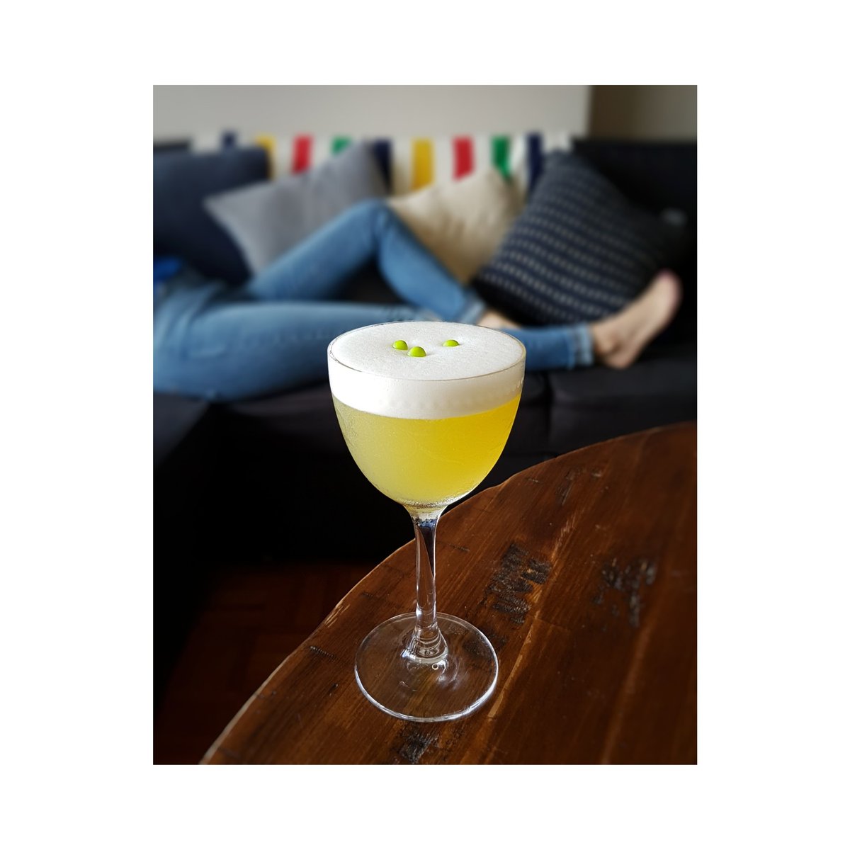 🍹Mendel's Garden🌿
•
 Named after Gregor Medel
•
45ml @Tanquerayusa Malacca
15ml @tiopepewine Fino Sherry
30ml Fresh Lime
30ml Rosemary Cordial
3 to 4 Sugar Snap Peas
1 dsh <a href="/bettersbitters/">Ms. Betters Bitters</a> Miraculous Foamer
-Muddle peas - Combine Ingredients - Shake Vigorously Strain - Garnish