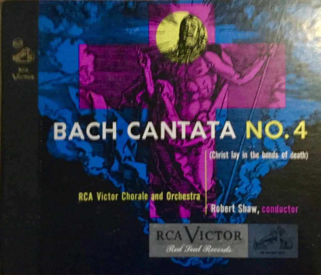 bach_kantaten's tweet photo. 某Yオクにて落札。
ロバート•ショウとRCAビクター合唱団&管弦楽団 『キリストは死の縄目につながれたり』BWV4。SP盤 (10inch×3枚 1946年6月rec)。”ヤンキー•バッハ”と侮るなかれ!#バッハ #カンタータ #BWV4 https://t.co/ReXcLptUIZ