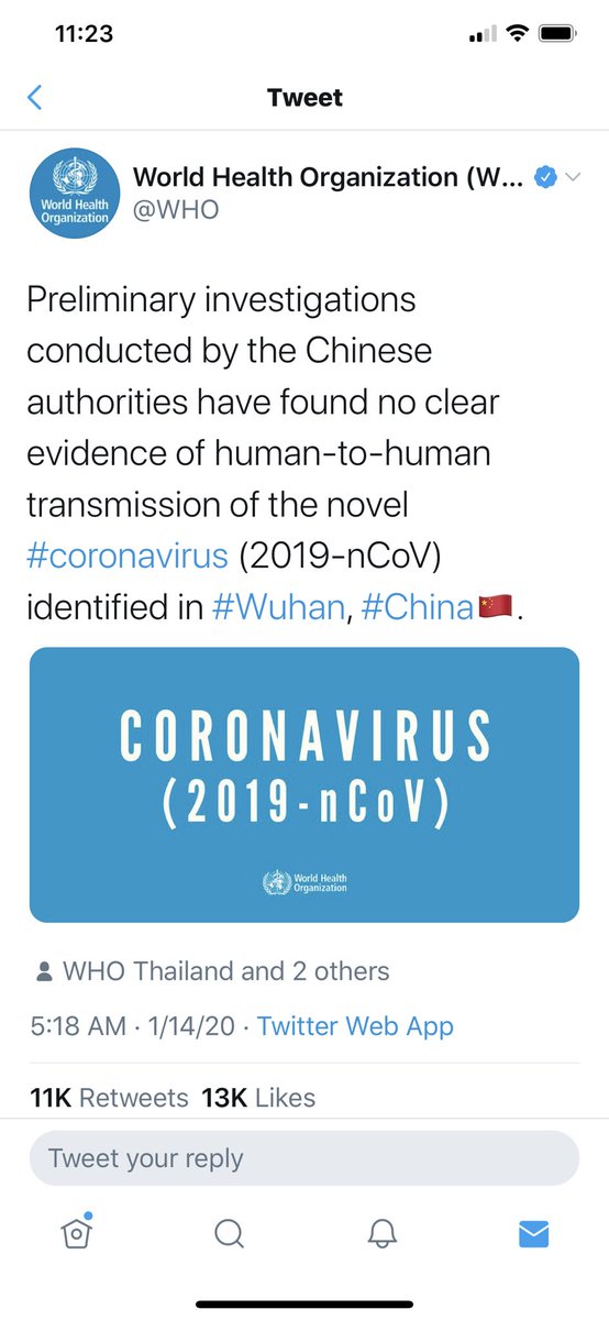 19) like most everyone else has, and rightfully so! From tainted CDC kits to false, unreproducible testing, to inter/lab variability to  @Who stating there is no humam/human transmission- all of this has been a huge cluster FK, yet ALL of these agencies and the pundits in  #MSM