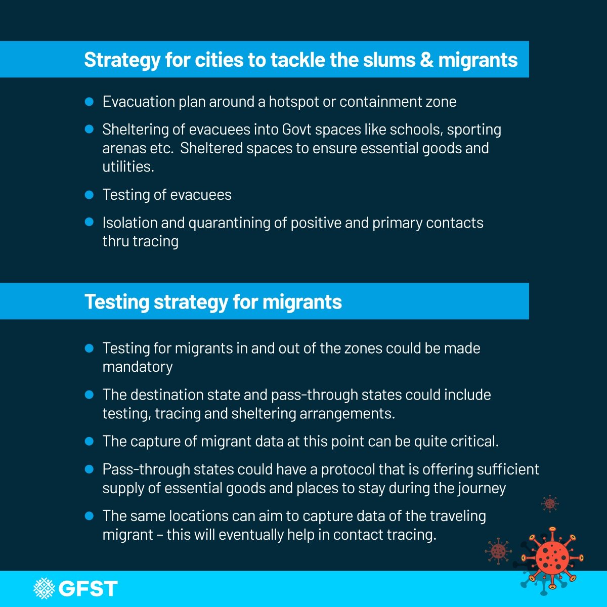 gfst_official's tweet photo. The slum population & migrants will need a revamped plan of action. Here are ways to handle it while containing virus outbreak. https://t.co/uSBwlTzwbp
#GFST #GFSTNow #COVID19 #CoronavirusOutbreakindia
@NITIAayog @RajivKumar1 @EconomicTimes @BBCIndia @scroll_in @timesofindia https://t.co/XFVuqW6KHj