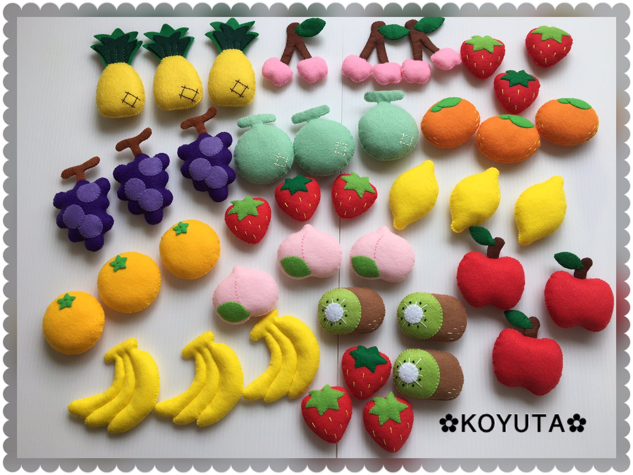 Twitter 上的 Koyuta くだもの できあがったよ W 型紙manimanimamagotoさま フェルトままごと 手作り 2日間続けて幸せな日だったの しばらく頑張れそうだわよo ꇴ O T Co Euaj6vaxz0 Twitter