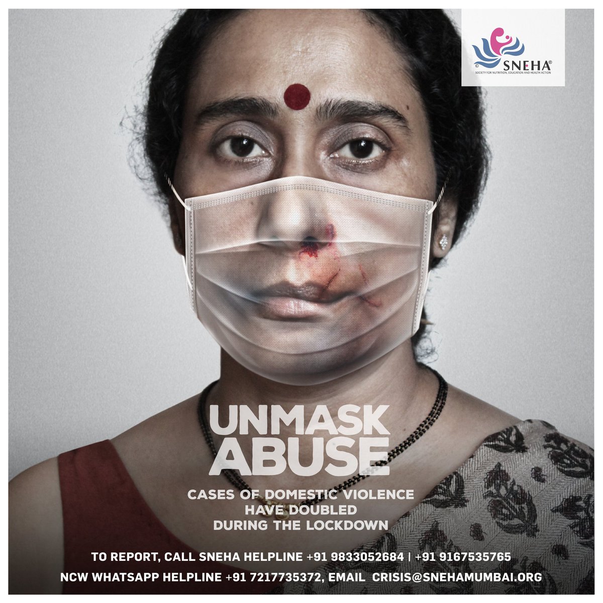ChromePictures's tweet photo. The #lockdown has seen a sharp increase in #domesticviolence. Unfortunately, many #women are not aware on how to seek help. You can help #UnmaskAbuse. Reach out to @SNEHAmumbai or NCW if you know of a case.
@vjvandworld @Kushmalhotra93
#Lockdownmeinlockup #DontHoldBack https://t.co/zz12jYjgF2
