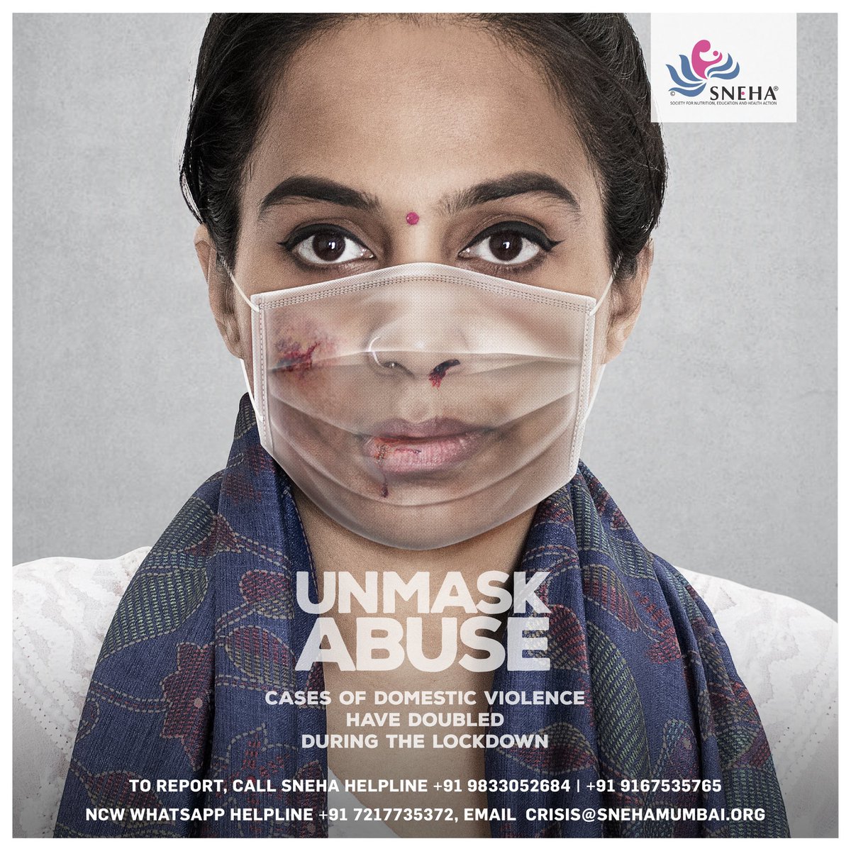 ChromePictures's tweet photo. The #lockdown has seen a sharp increase in #domesticviolence. Unfortunately, many #women are not aware on how to seek help. You can help #UnmaskAbuse. Reach out to @SNEHAmumbai or NCW if you know of a case.
@vjvandworld @Kushmalhotra93
#Lockdownmeinlockup #DontHoldBack https://t.co/zz12jYjgF2