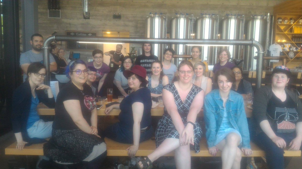 Today's also the 2 year anniversary of #yegfemdev. Here's a group pic from our first meetup ever! When I started running these I had no idea the community was so large and that I would meet so many incredible people. You all mean so much to me and I'm so proud to know all of you!