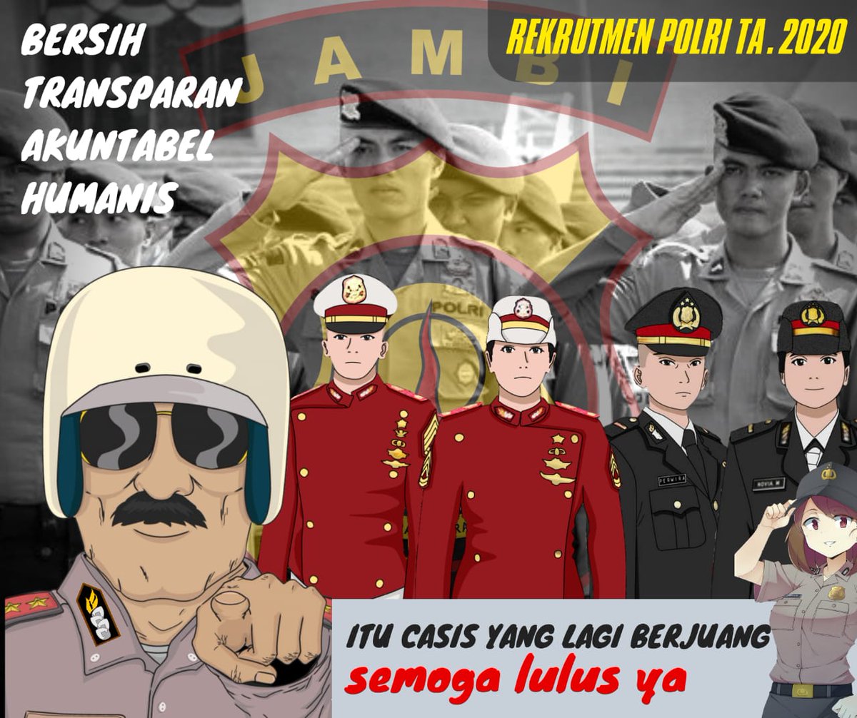 DeaParamitha8's tweet photo. Rekrutmen Anggota Polri 2020

#ssdm rekrutmen polri
#rekrutmenpolri
#penerimaanpolri
#masukpolisigratis
#ssdmpolri
#sdmpoldajambi
@rekrutmen_polri
@ssdm_polri
@sdmpoldajambi https://t.co/k1PI2oaKOS