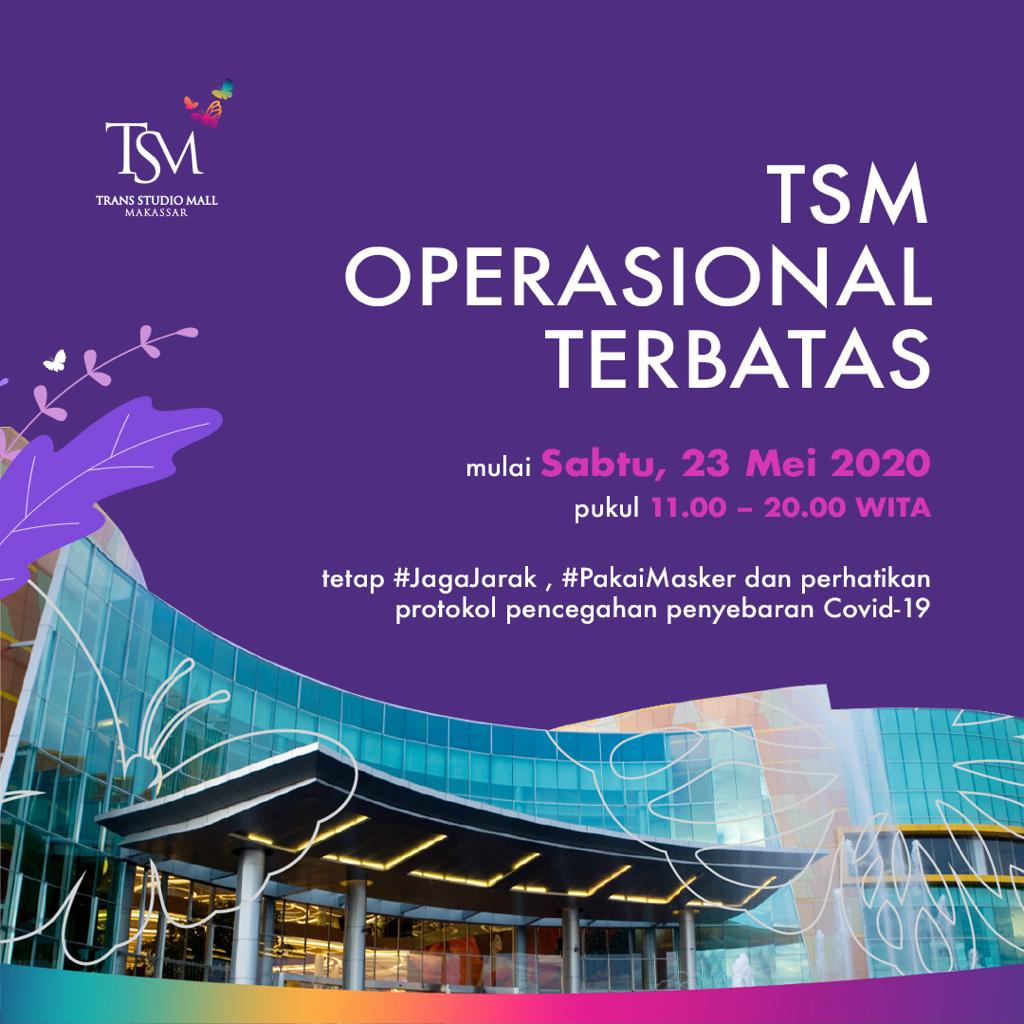TSM_Makassar's tweet photo. TSM Makassar kembali buka🎉
Sabtu, 23 Mei 2020
11.00 – 20.00 WITA
Dengan sangat memperhatikan aspek hygiene and safety di dalam unit masing masing serta health and wellness dari karyawan, penyewa, pekerja vendor serta pengunjung.
Stay safe and stay healthy #tsmlovers🙏🏼😇 https://t.co/Q86Ya29Bwy