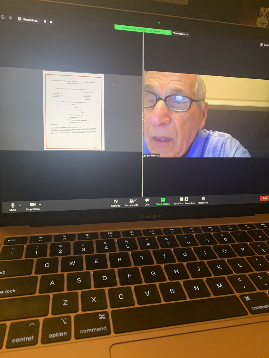 Garcia81T's tweet photo. Huge thank you to #coachjimharrick for sharing 🏀🧠 with @CoachesHangTime tonight! Great stories and many #woodisms
"1st in War;
1st in Love;
1st in Peace;
1st in Line!"
#coachessharing #developyourcraft #coachesareteachers https://t.co/FLrYHRnKGd