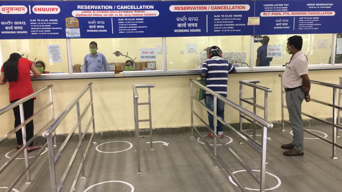 Odisha: People line-up at ticket counters of Bhubaneswar Railway ...