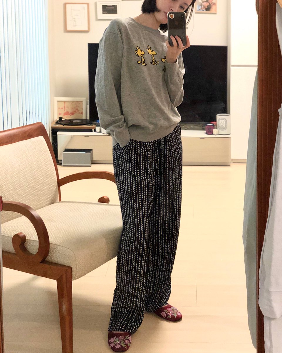 ユニクロ M リラコ ネイビー パンツ パジャマ ワイドパンツ 通販 UNIQLO リラコ ワイドパンツ