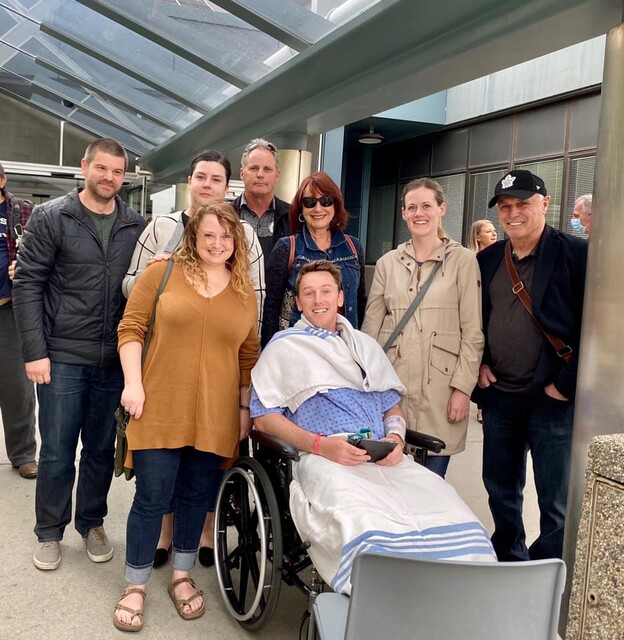 CastanetKam's tweet photo. Capt. MacDougall makes appearance outside Kamloops hospital https://t.co/pn1vfRuhAR https://t.co/HgxfAMsBvR