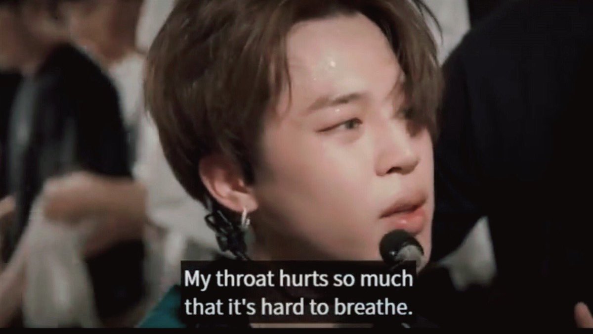 When Jimin’s throat was hurt, Taehyung always kept an eye on him to see if he was alright