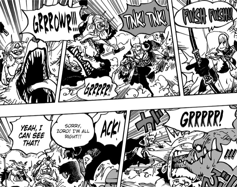 Red_Haired98's tweet photo. Vice captain Roronoa Zoro doing his job, protecting his captain again 🙏🙌 #onepiece980 https://t.co/PPwlAhWdqC