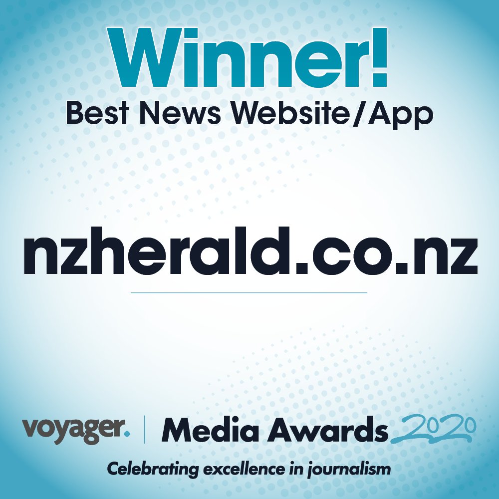 ShayneCurrieNZH's tweet photo. What. A. Team. Huge accolades after a massive 15 months - the @nzherald and NZME newsrooms, and our journalism,  shining through #vma2020nz #WebsiteoftheYear #NewspaperoftheYear https://t.co/SK8yiJdrJS