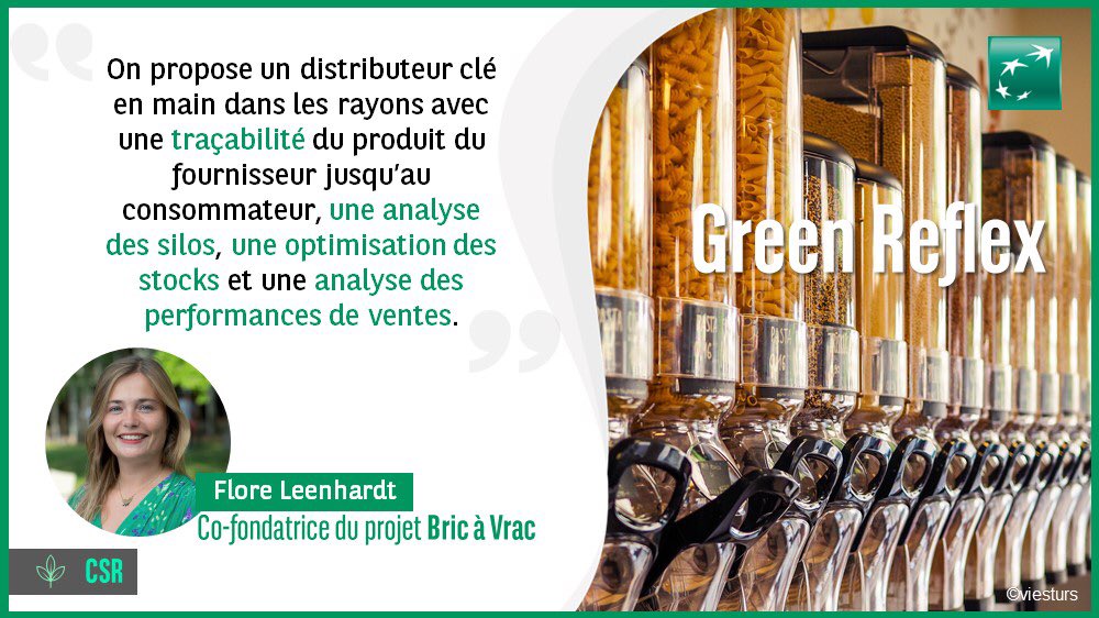 BNPParibas's tweet photo. Hier soir, Flore Leenhardt était l'invitée #GreenReflex de @ErwanMorice pour présenter @BricAVrac solution de distribution automatisée et connectée en vrac solide.
 
Pour le Replay➡️https://t.co/dy9S2f4fcT
 
@bfmbusiness https://t.co/kWbG0u8N3y