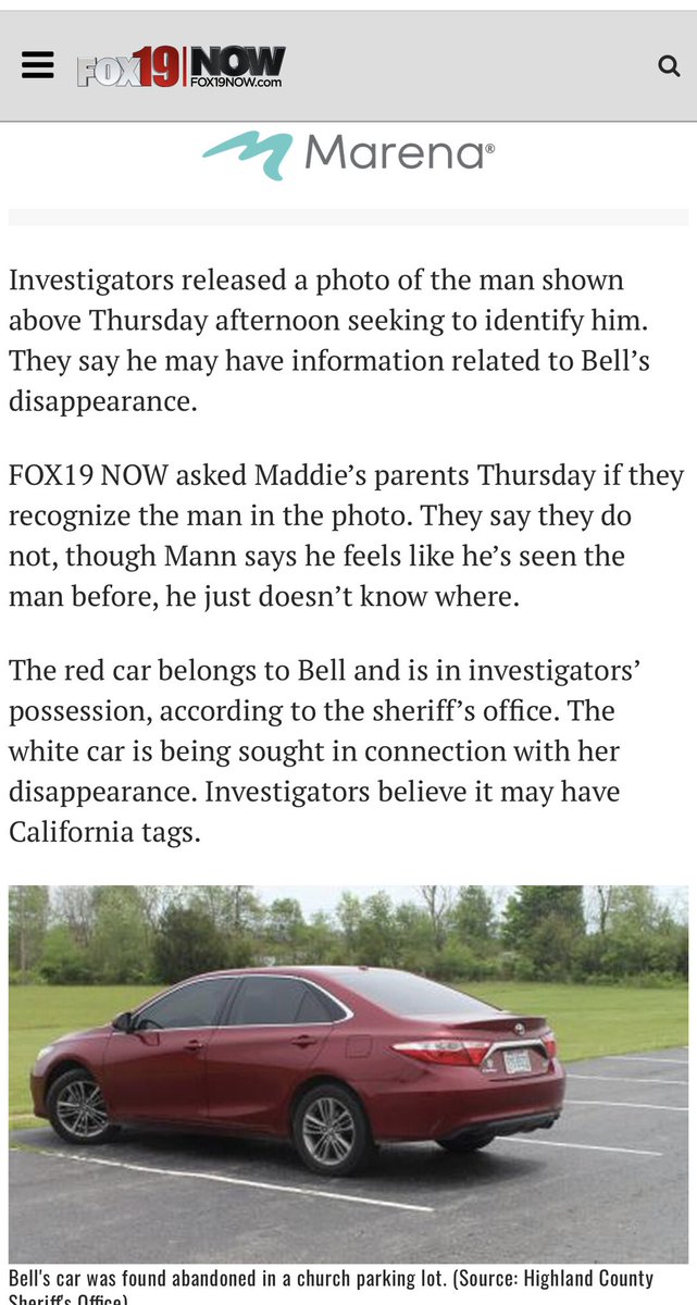 Fox19 now says that Cody Mann says he’s seen the man before.. just doesn’t know where..?? Hmm maybe this could lead us to Maddie.. with everything else from the mom & boyfriend this is another thing that just makes me feel like there is foul play involved...