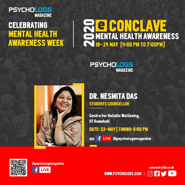 PsychologsIndia's tweet image. Dr. Nesmita Das  is coming live to talk on "Tele-Psychology gaining impetus amidst COVID-19: a reflection". Join Facebook Live: 22 May, 6PM 
Dr. Nesmita Das
Student Counsellor, Center for holistic wellbeing, IIT Guwahati
#psychiatrists #mentalproblems #mentalhealth #psychologs
