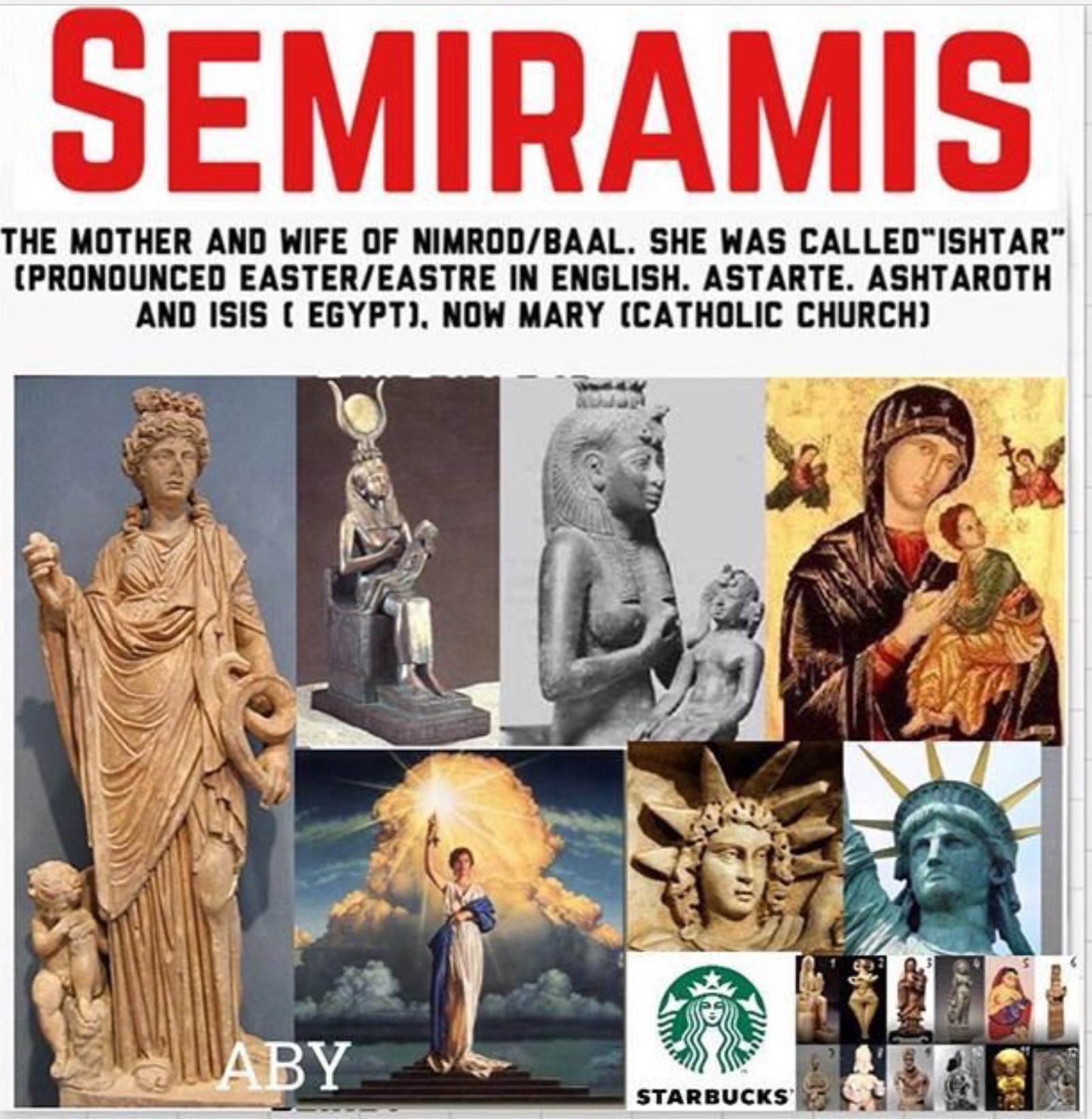 Bruce Adams on Twitter: "The names change, but the worship of Semiramis  remains the same. She is the mother AND wife, of the leader of the Satanic  Sex Death Cult, Nimrod. https://t.co/0nXEVX0fg7" /