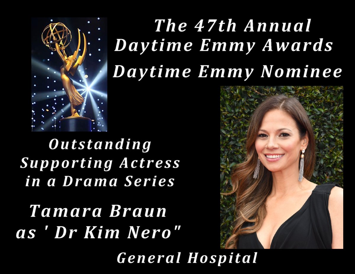 OfficialGHFC's tweet photo. Congratulations @TamaraBraun   on your 
@DaytimeEmmys   Nomination from the 
@officialghfc  #teamghfc #47thdaytimeemmy #outstandingsupportingactress #DrKimNero https://t.co/larPkxVmhZ