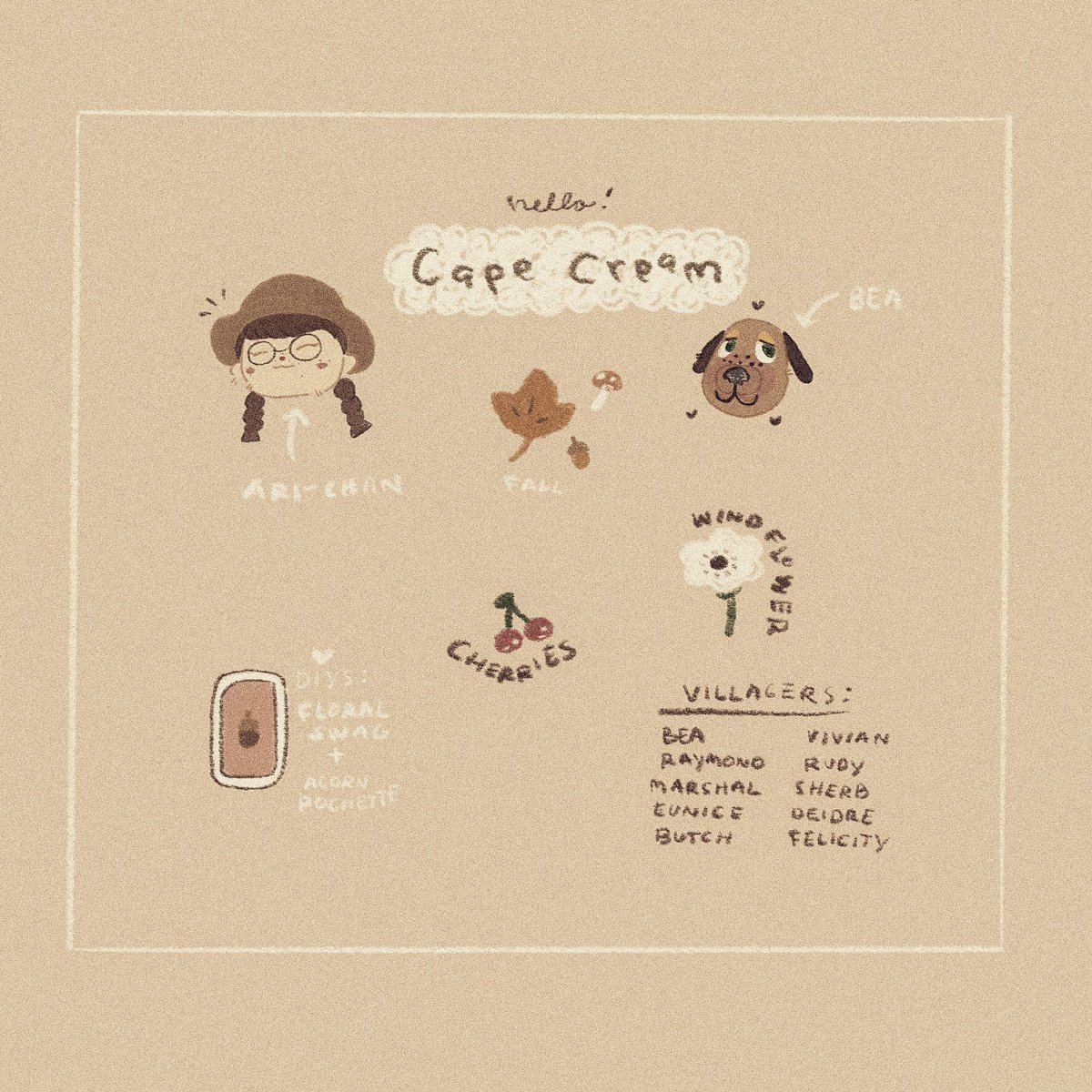 arriichan's tweet photo. New island name reveal!!! 
I made an IG just for ACNH @ ari-chan, So I can stream my game plays 🧺🍰🍁 https://t.co/0nOCSj5Amj