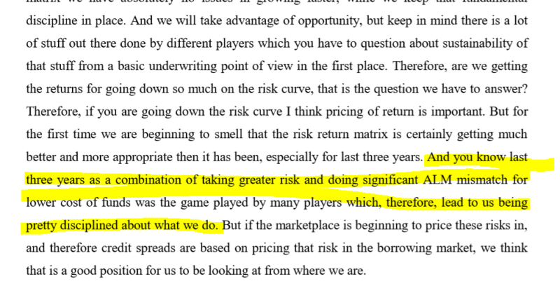 11. ALM (Asset Liability Management)The bank should be very careful/diligent on its assets/liabilities management ( as well as the mismatch or the negative mismatch around it.)Source - Q2FY19 concall