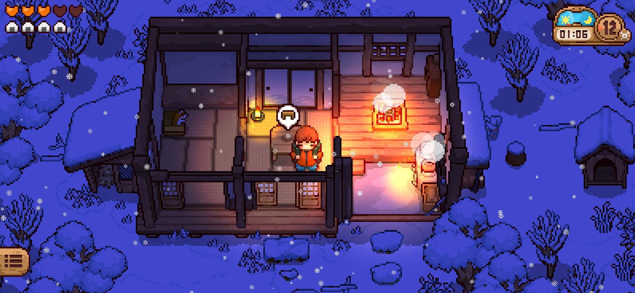 Game Start 日本の田舎暮らしを体験するドット絵ゲームを開発中です 寒い冬の夜 暖炉や囲炉裏に火を点けて 家の中を明るく 暖かくすることができます Japaneserurallife Indiegame Indiedev Pixelart ドット絵 Game Start 日本の田舎暮らしを体験するドット絵ゲームを開発中です 寒い冬の夜 暖炉や囲炉裏に火を点けて 家の中を明るく 暖かくすることができます Japaneserurallife Indiegame Indiedev Pixelart ドット絵