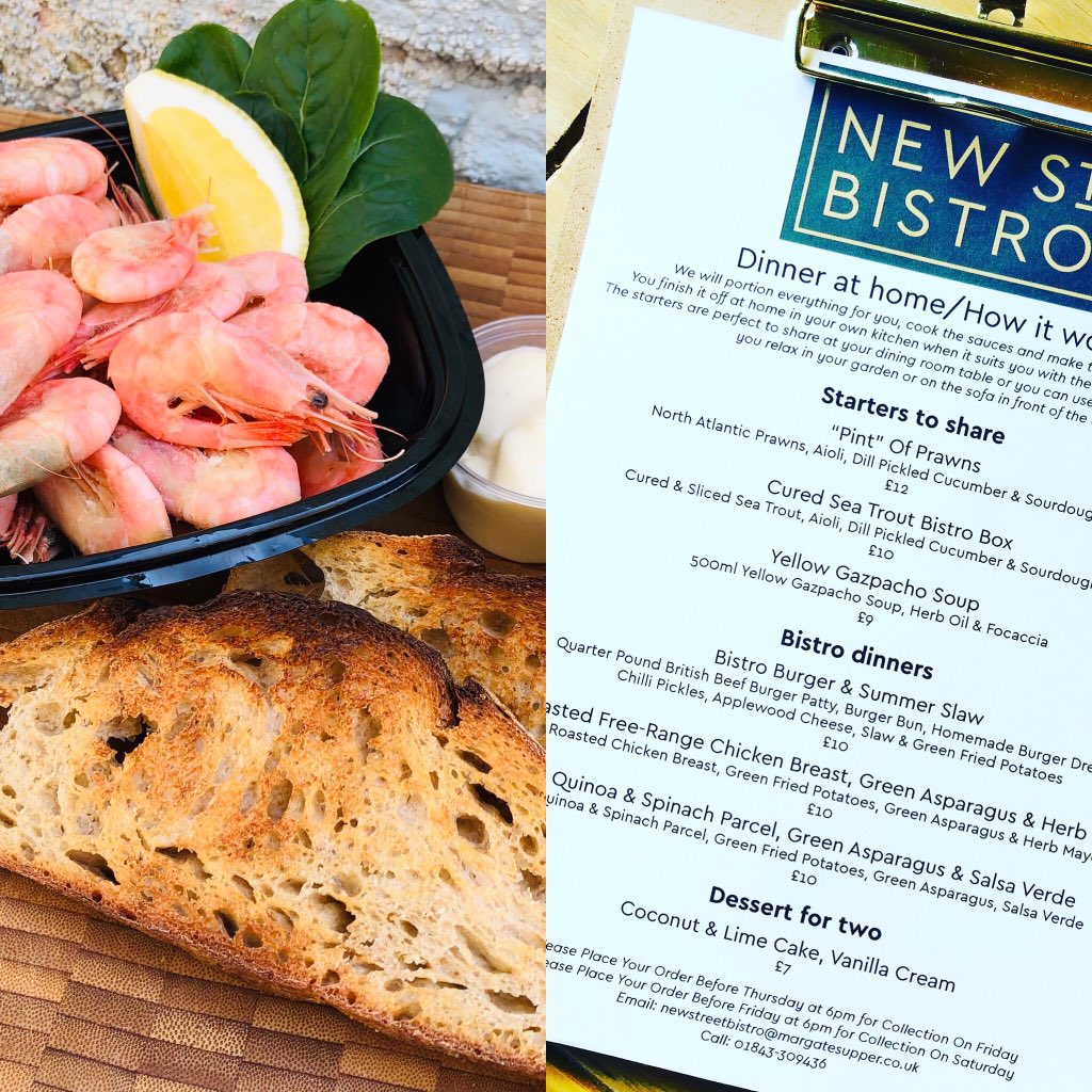 Margate_Supper's tweet photo. Place your order before 6pm this evening for collection tomorrow Saturday!
.
.
.
To place your order please email newstreetbistro@margatesupper.co.uk or call 01843-309436.
#takeaway #dinnerkit #margate https://t.co/R21bhNcHMn