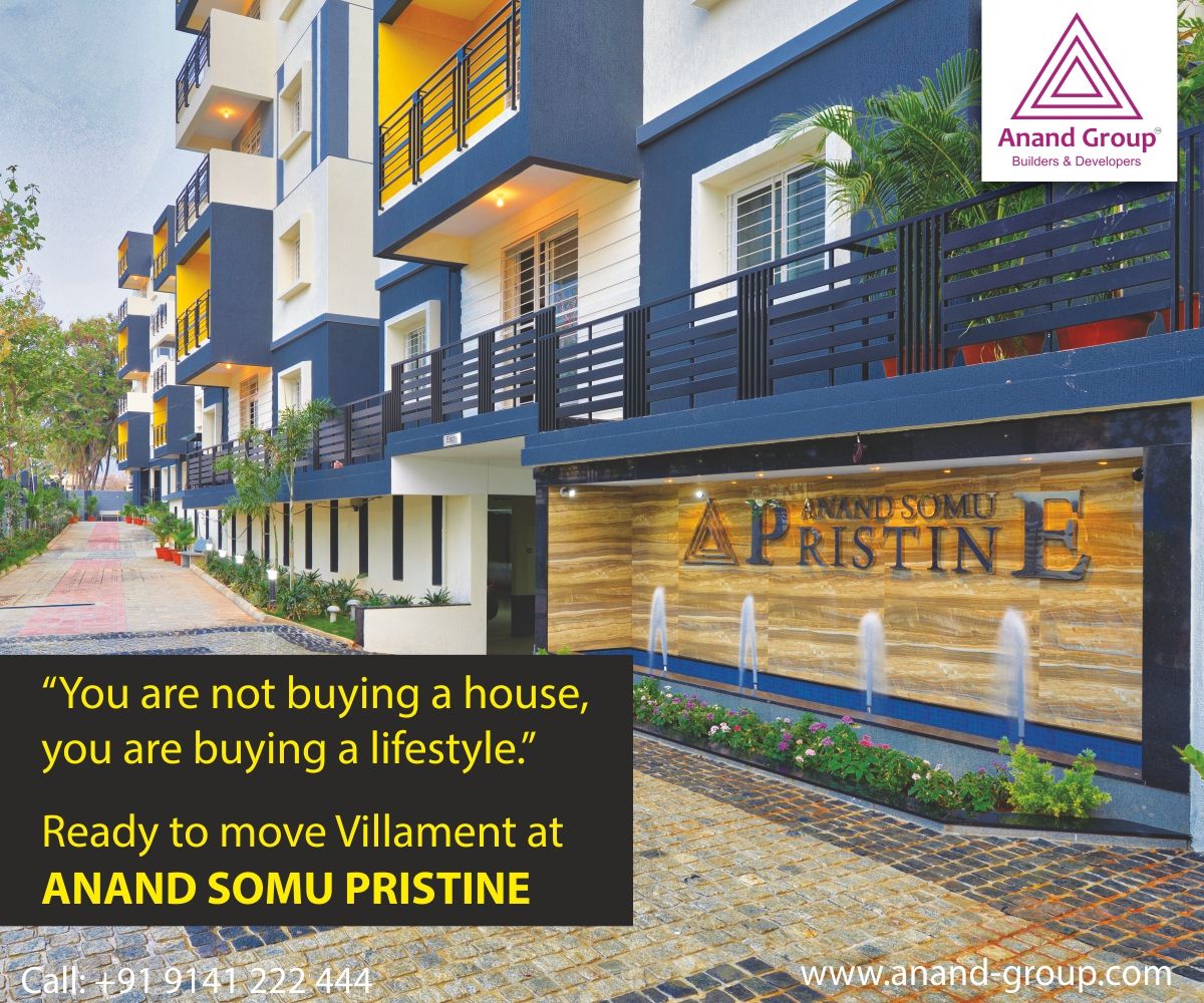 AnandGroupBlr's tweet photo. At Anand group our designs and outlook do not just define style, We define lifestyle! Come be a part of us with ready to move in Villament at Anand Somu Pristine!
#anandgroup #realestate #residentialpropertiesinbangalore  #anandgroupbangalore #anandsomupristine #urbanlifestyle https://t.co/oj4D3Uut5b