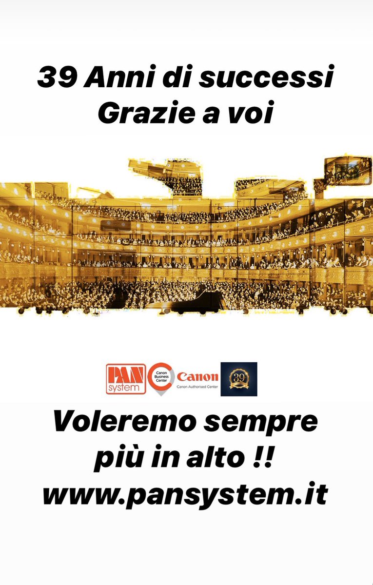 PanSystemCanon's tweet photo. 39 Anni !!!! 
Grazie a tutti i nostri clienti grazie a tutto il nostro Team !!!
#Canon #noicisiamo #lastoriasiamonoi https://t.co/o7l8ILffPe