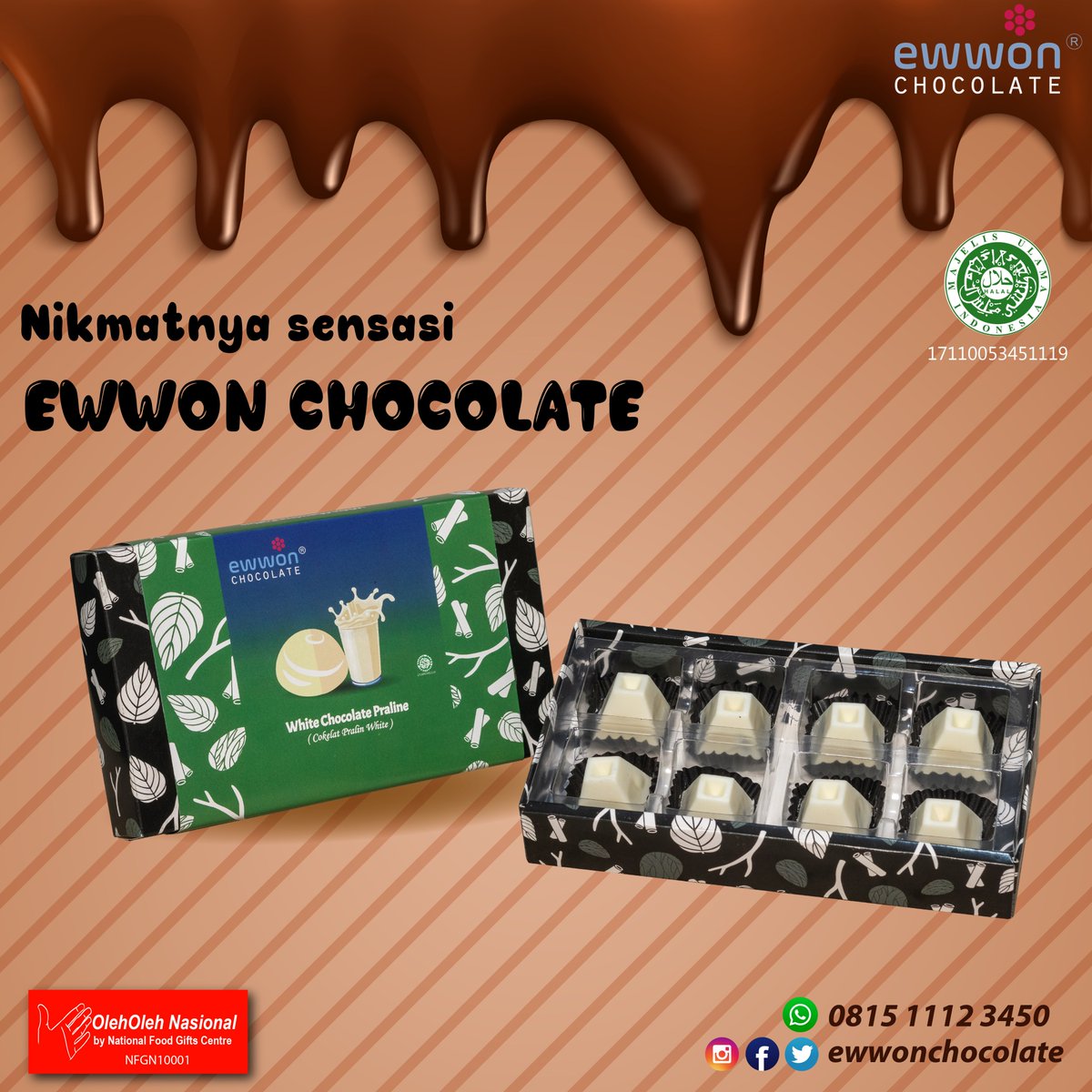 ewwonchocolate's tweet photo. Hello, Ewwon Lovers !!

Kini hadir White Chocolate Praline. Mumpung promo diorder yuk...

Hub. 0815 1112 3450

#wfh bersama #promo #produk #ewwonchocolate #ewwoncoobec berbagai #parcel #parsel #Ramadhan
#parselramadhan2020 dengan #coklat #cokelat #mewah #harga #murah #bersahabat https://t.co/GzNWuI4ZZ8