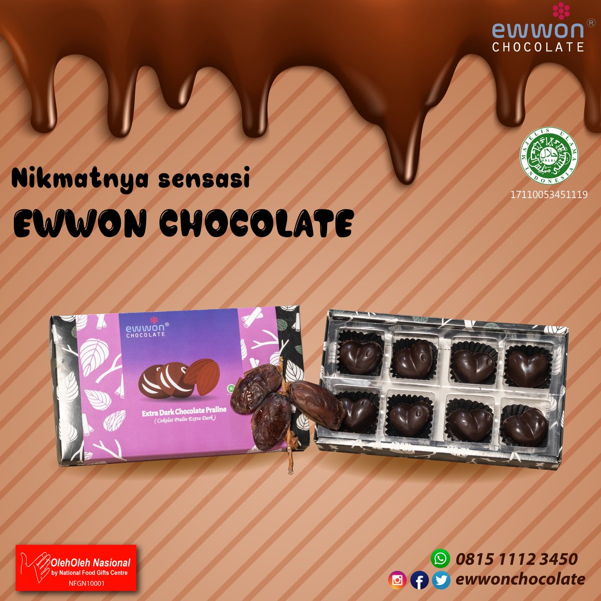 ewwonchocolate's tweet photo. Hello, Ewwon Lovers !

Kini hadir Extra Dark Chocolate Praline. Mumpung promo diorder yuk

Hub. 0815 1112 3450

#wfh bersama #promo #produk #ewwonchocolate #ewwoncoobec berbagai #parcel #parsel #Ramadhan
#parselramadhan2020 dengan #coklat #cokelat #mewah #harga #murah #bersahabat https://t.co/43siPAnDgW