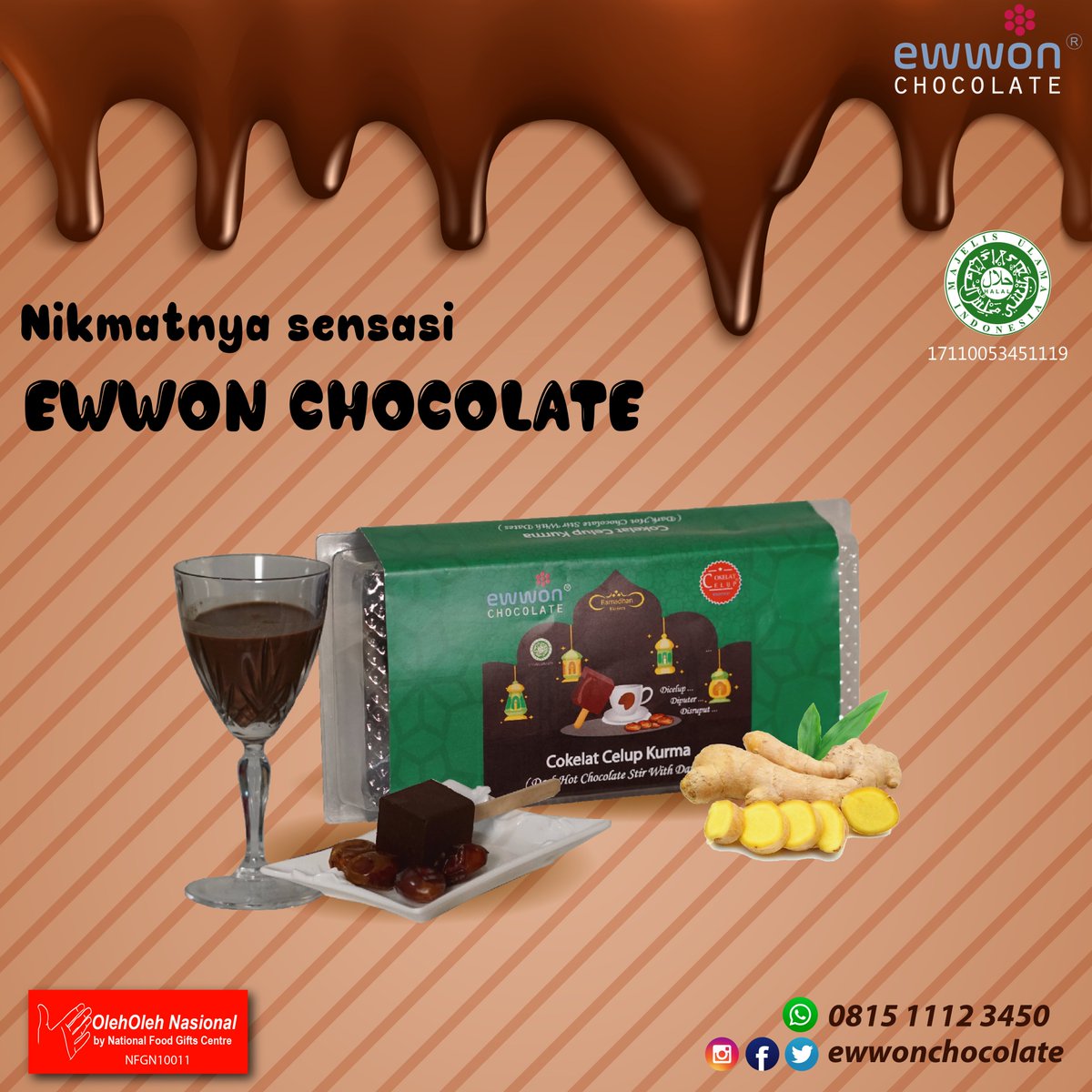 ewwonchocolate's tweet photo. Hello, Ewwon Lovers !!

Kini hadir Cokelat Celup Kurma Jahe. Mumpung promo diorder yuk...

Hub. 0815 1112 3450

#wfh bersama #promo #produk #ewwonchocolate #ewwoncoobec berbagai #parcel #parsel #Ramadhan
#parselramadhan2020 dengan #coklat #cokelat #mewah #harga #murah #bersahabat https://t.co/lP5soRHmIz