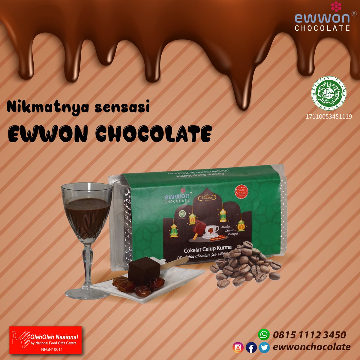 ewwonchocolate's tweet photo. Hello, Ewwon Lovers !!

Kini hadir Cokelat Celup Kurma Kopi. Mumpung promo diorder yuk...

Hub. 0815 1112 3450

#wfh bersama #promo #produk #ewwonchocolate #ewwoncoobec berbagai #parcel #parsel #Ramadhan
#parselramadhan2020 dengan #coklat #cokelat #mewah #harga #murah #bersahabat https://t.co/570def2X29
