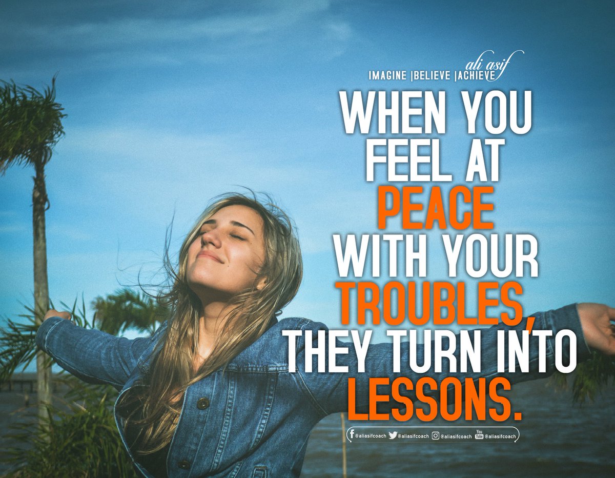 aliasifcoach's tweet photo. When you feel at peace with your troubles they turn into lessons.
#FridayThoughts
#FridayMotivation
#BlessedFriday https://t.co/NQs4673VFf