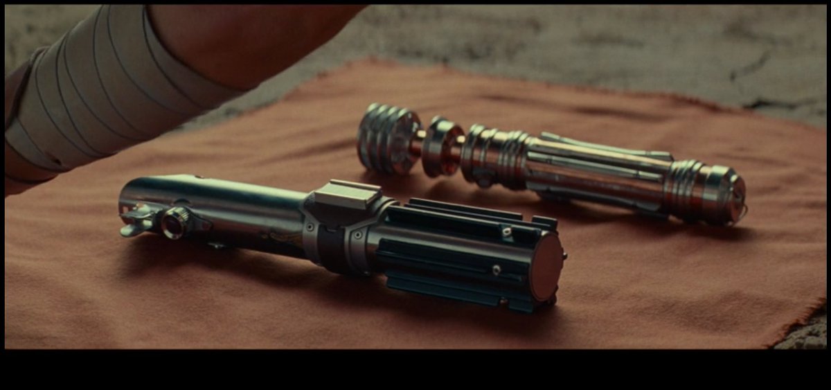 By the end Rey decides to lay the Hero blades to rest. She'll carry on the Skywalker and Jedi legacy, but these blades (and their prior owners) have seen so much conflict and have fulfilled their journey. The future will require something new.