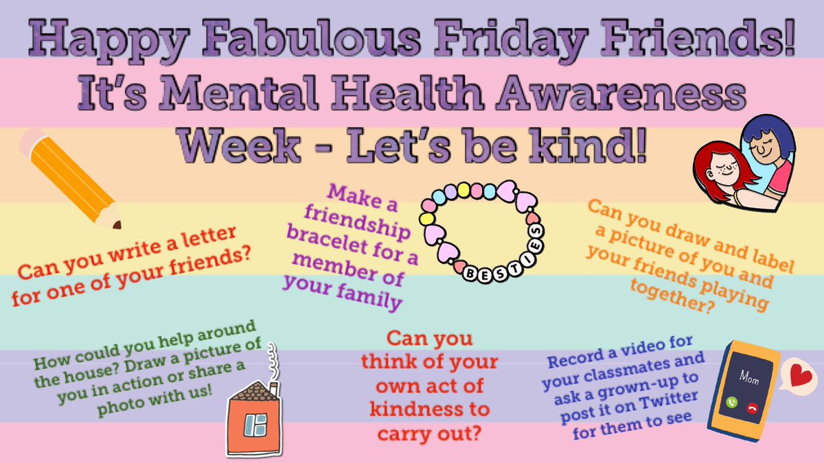 MrsMfromSJB's tweet photo. Well #SJBReception it’s the last day of half-term and so our last task for now! For the end of #MentalHealthAwarenessWeek I’d like you to carry out an act of kindness (or more than one if you like!) I can’t wait to see what you all do! 😁#MissingYouMadly #HappyHolidays #StaySafe https://t.co/3bHnaWssz8