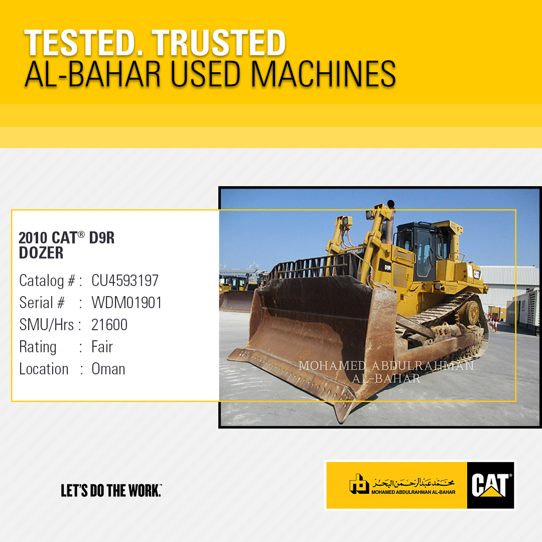 AlBahar_Cat's tweet photo. #UsedMachine available: Catยฎ D9 Dozer (2010). Enquire now. https://t.co/ECRE2vwTZW
#CatCertifiedUsed #UsedEquipment #CatD9 https://t.co/TvTDIFDTji
